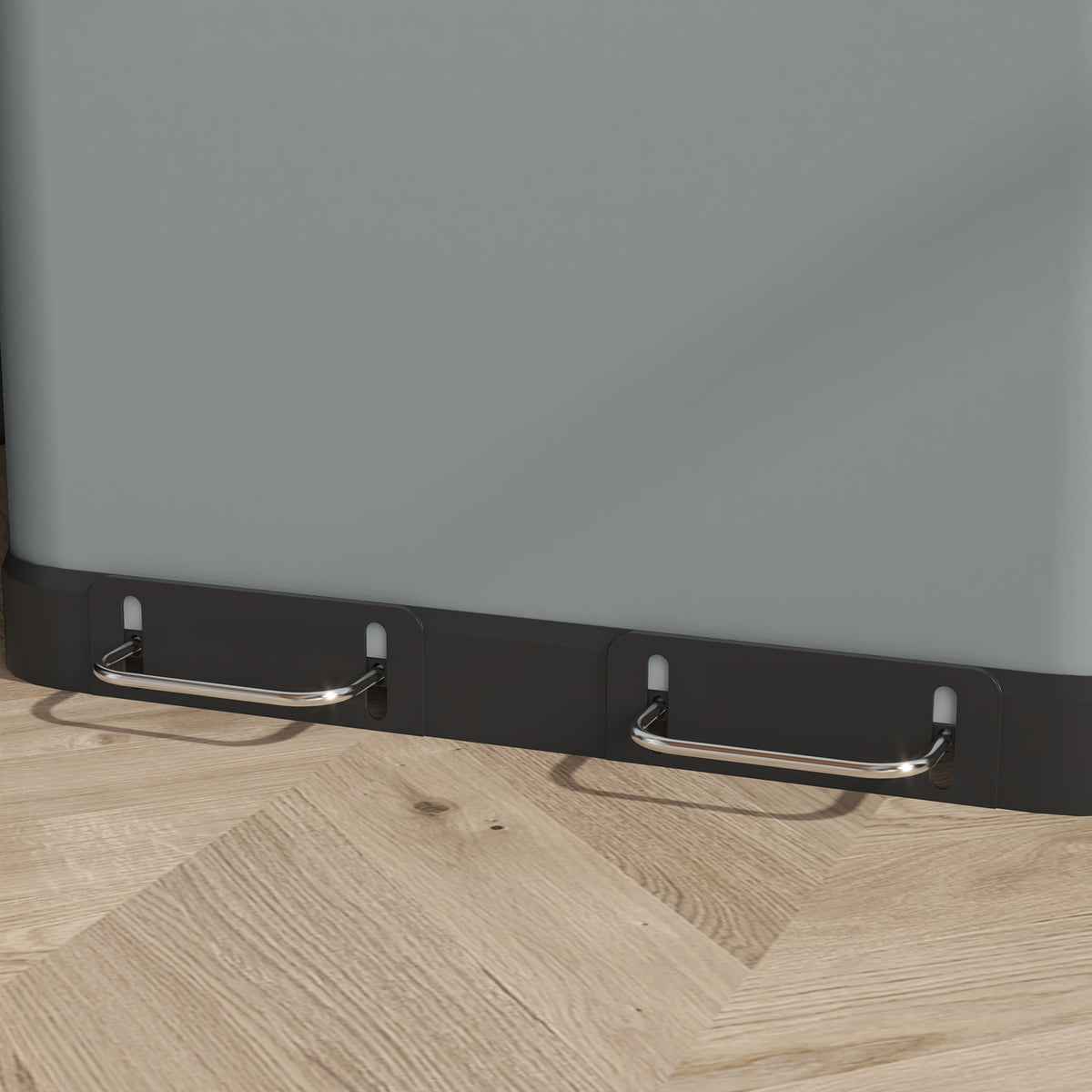 Rubbish bin 2x30L pedal bin cosmetic bin with lid and foot pedal, metal rubbish bin with inner bin for living room and office, 48.8x39.5x67cm