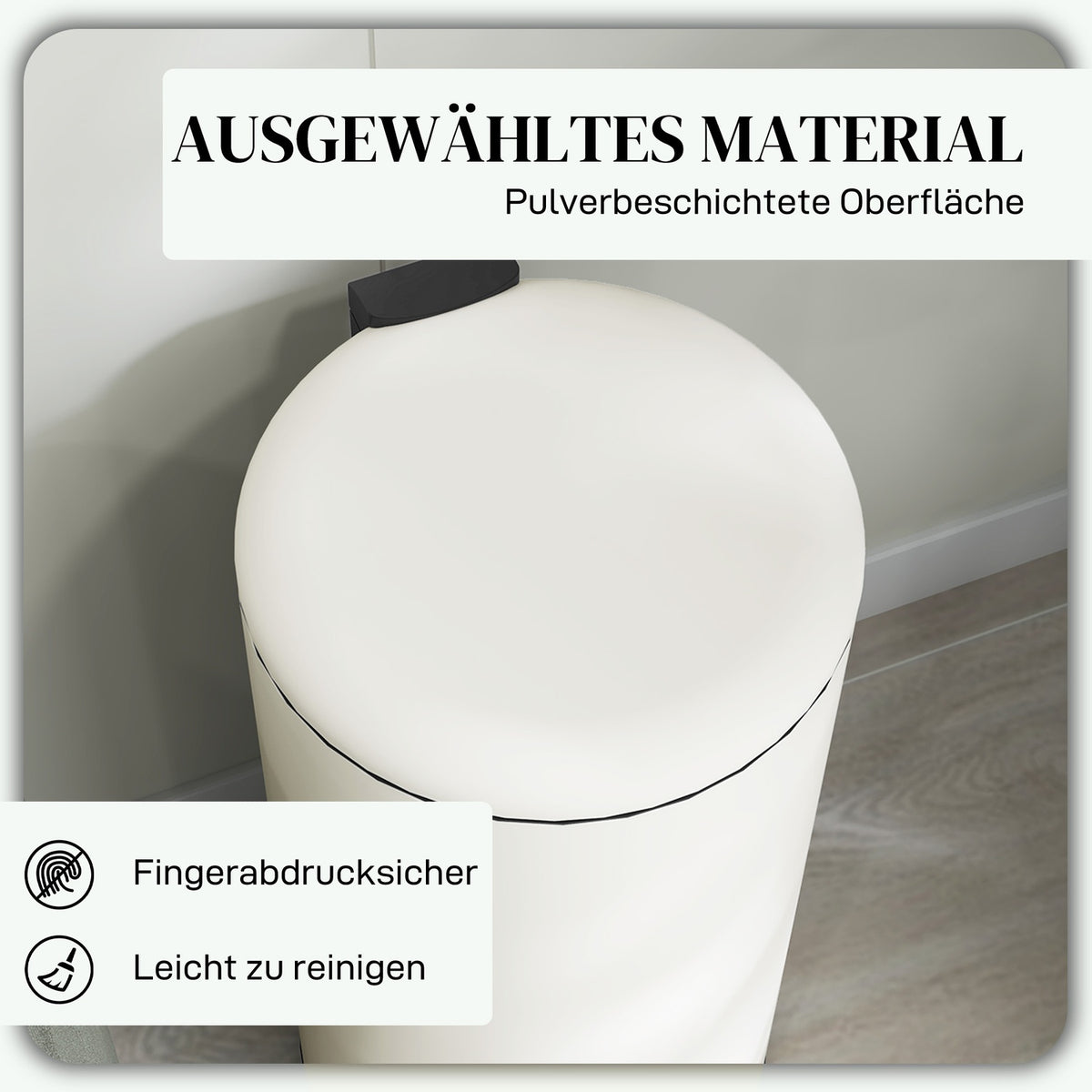 Rubbish bin 30L pedal bin, cosmetic bin, waste bin with lid and foot pedal, rubbish bin with inner bin, for living room, office, metal, 36 x 30 x 63.5 cm