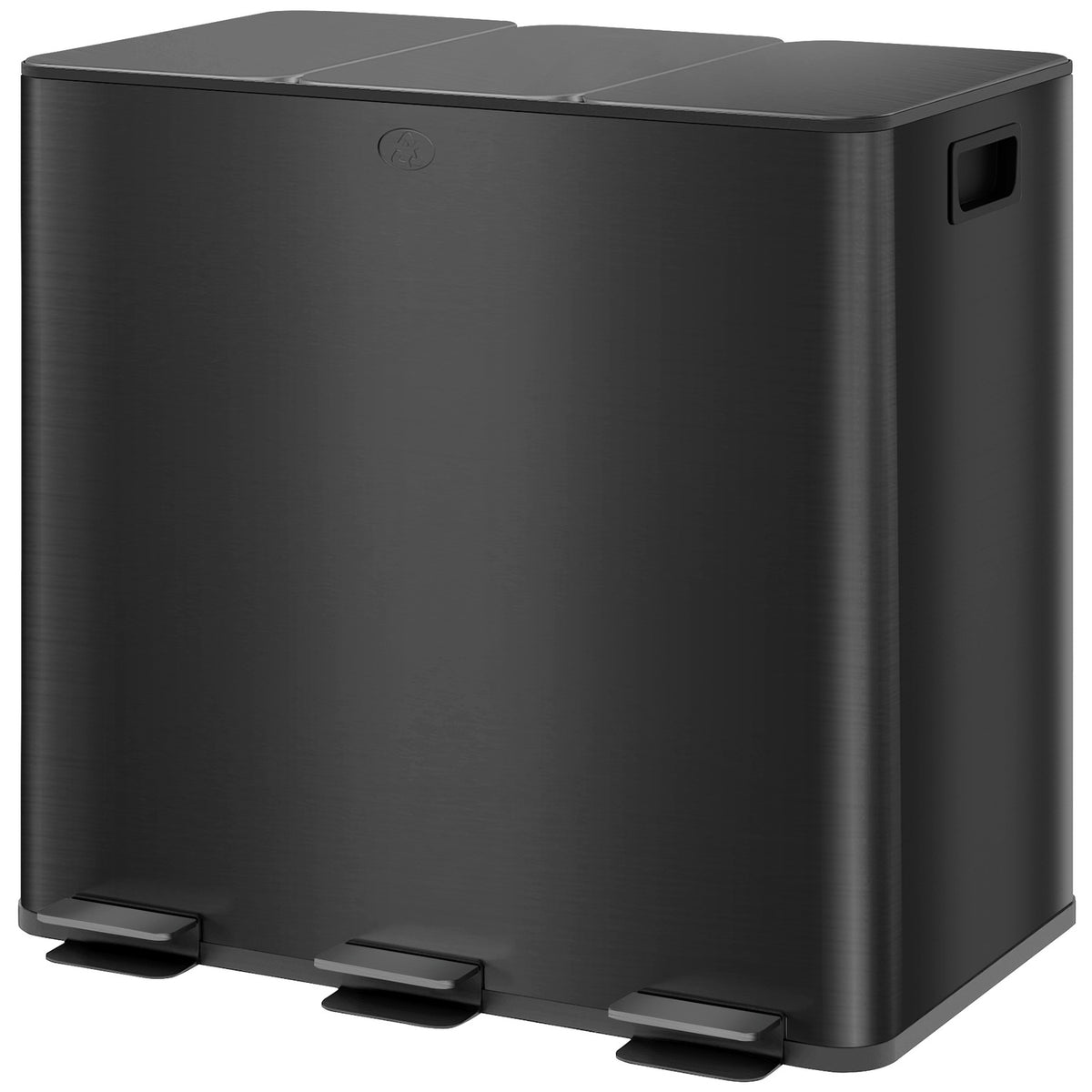 Rubbish bin 3 x 15L pedal bin with lid and foot pedal, stainless steel waste bin with inner bin for living room and office 61.9 x 36.6 x 43.2 cm