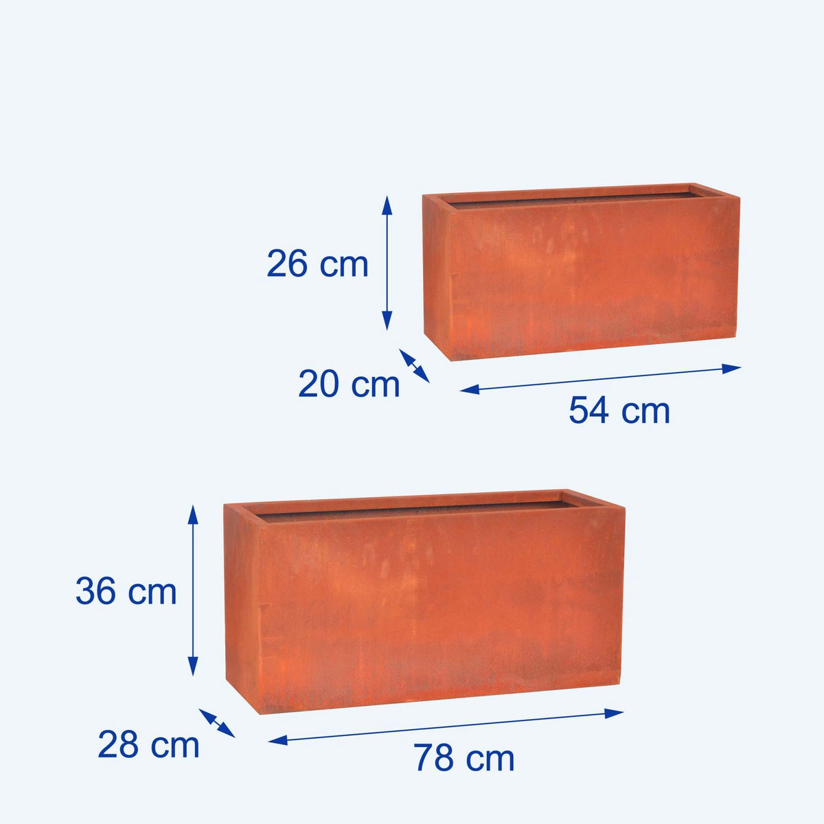 Rust-Look Carbon Steel Planters Set of 2