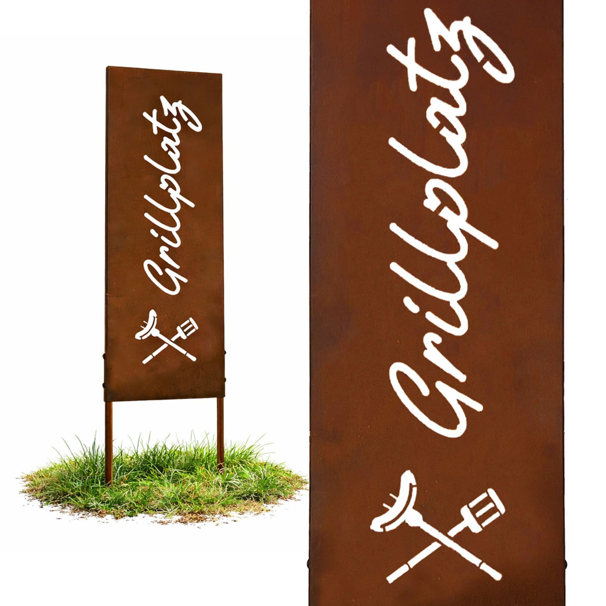 Rust Patina Garden Stake – Weatherproof Decorative Ornament