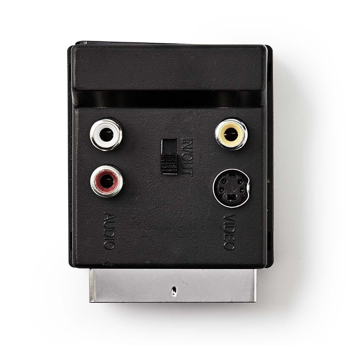 SCART Adapter | SCART Male | S-Video Female / SCART Female / 3x RCA Female | Nickel Plated | Switchable | ABS | Black | 1 pcs | Box