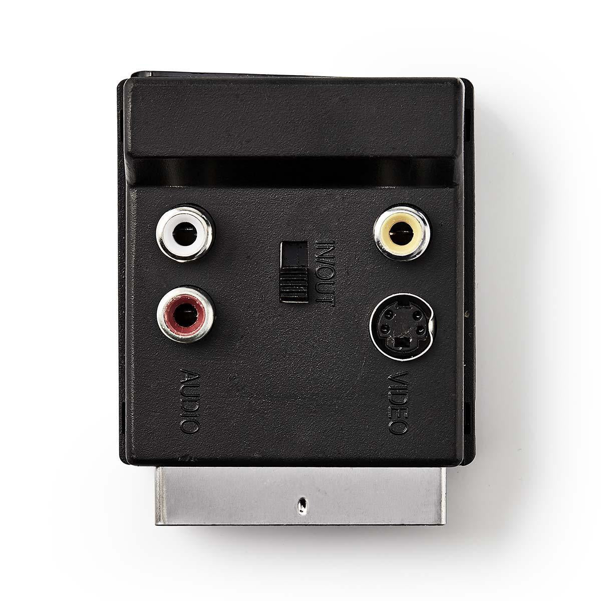 SCART Adapter | SCART Male | S-Video Female / SCART Female / 3x RCA Female | Nickel Plated | Switchable | ABS | Black | 1 pcs | Box