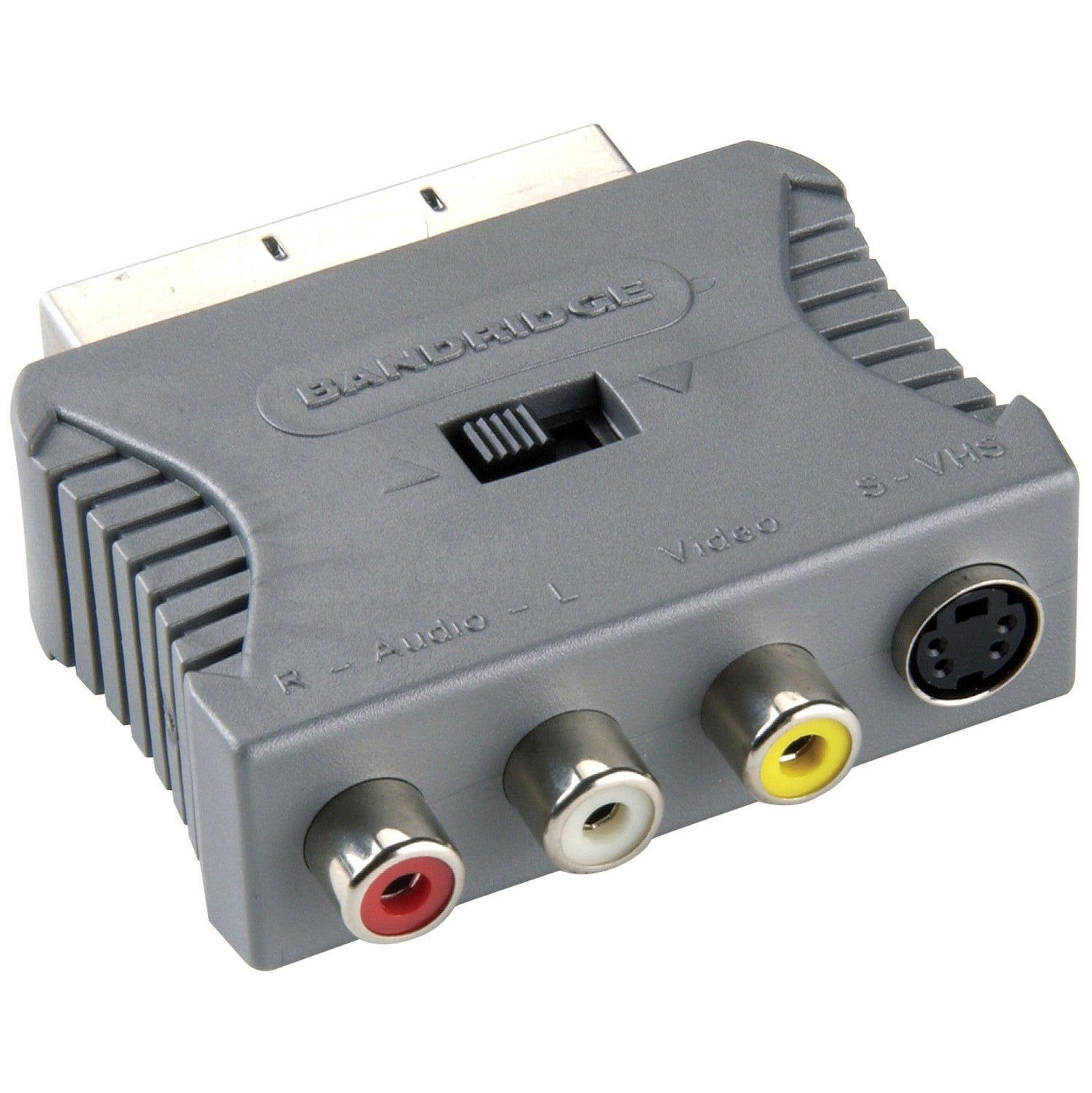 SCART-Adapter SCART male - S-Video, female + 3x RCA, female Grey