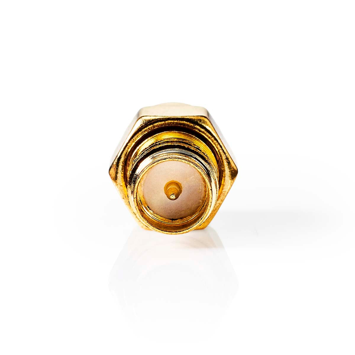 SMA Adapter | SMA Female Reverse Polarity | SMA Male | Gold Plated | 50 Ohm | Straight | Copper | Gold | 2 pcs. | Box