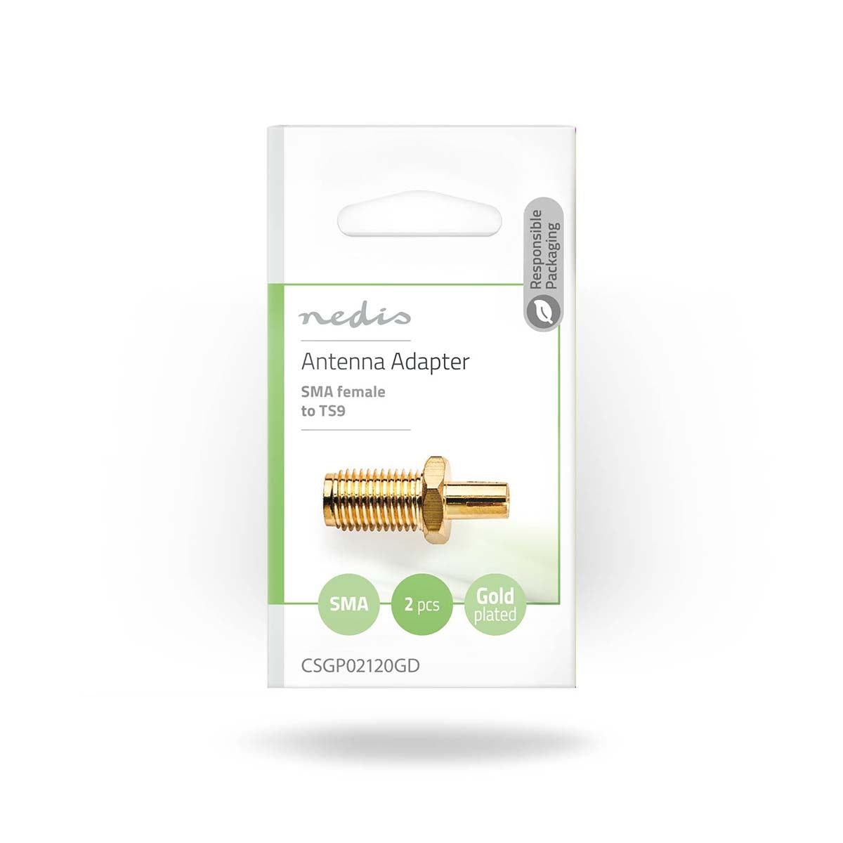 SMA Adapter | SMA Female | TS9 | Gold Plated | 50 Ohm | Straight | Copper | Gold | 2 pcs. | Envelope