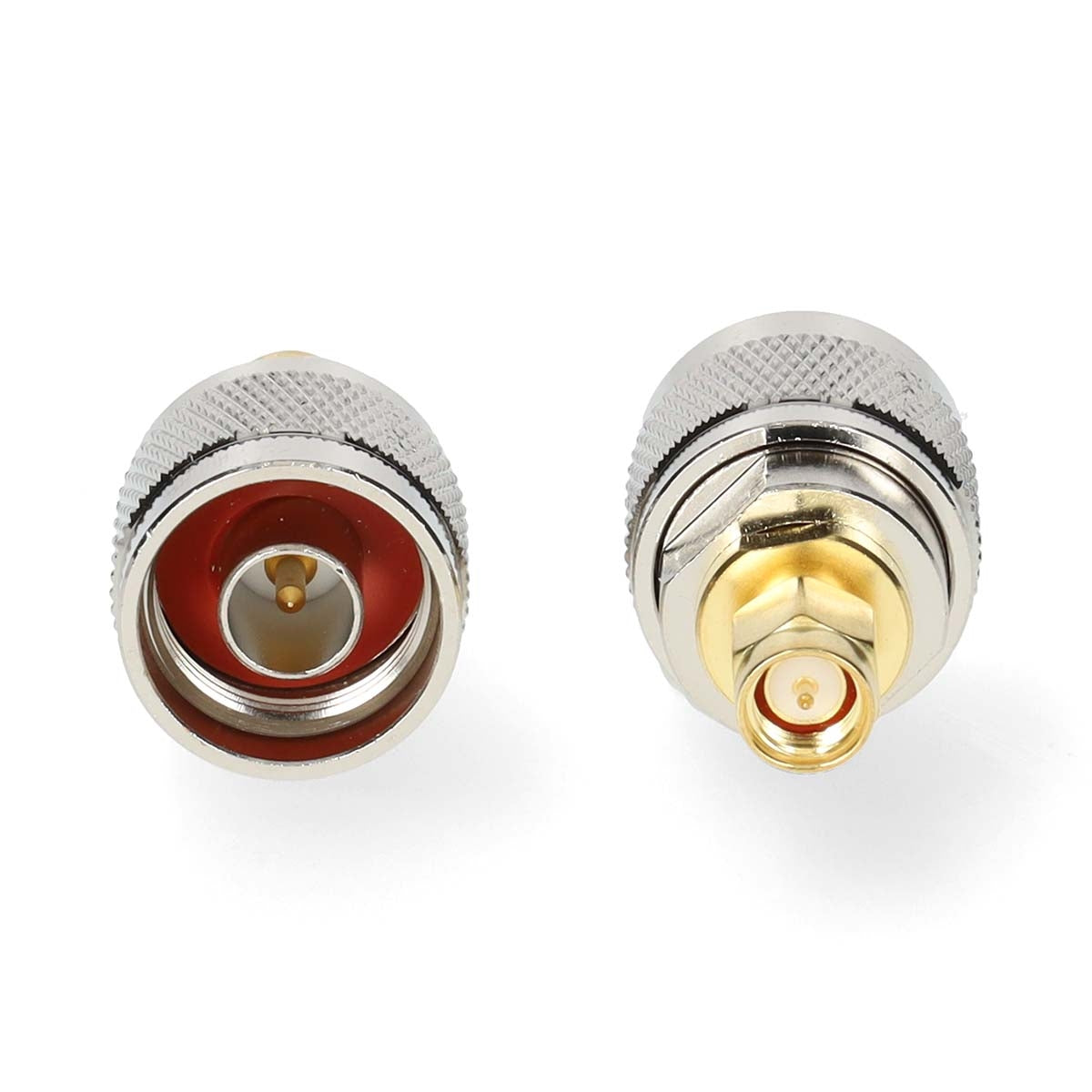SMA Adapter | SMA Male | N Male | Gold Plated | 50 Ohm | Straight | Copper | Gold / Silver | 2 pcs. | Box