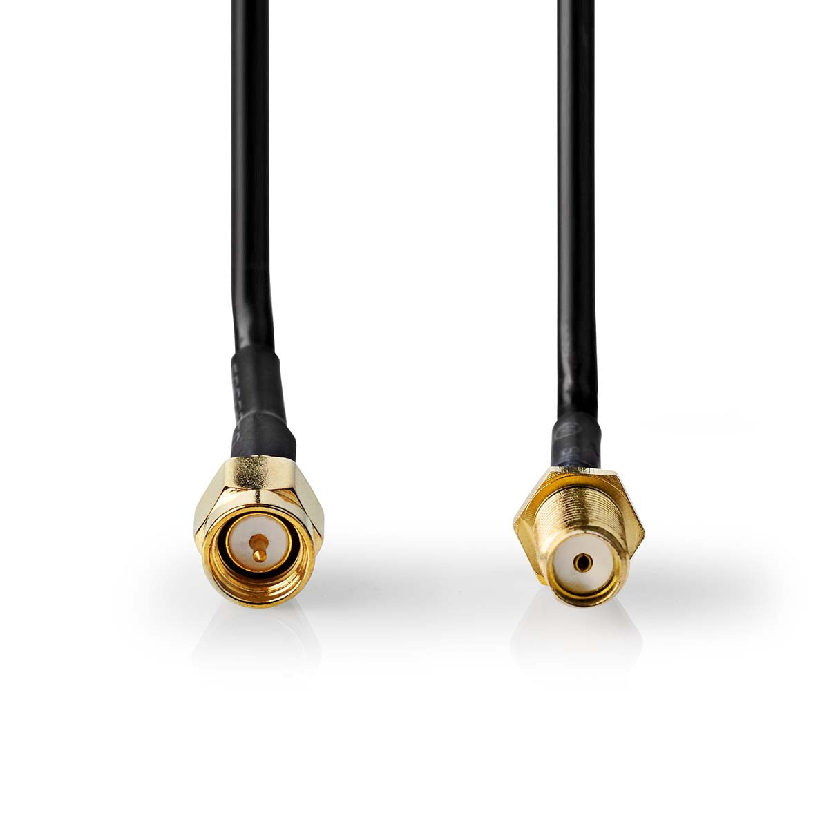 SMA Cable | SMA Male | SMA Female | Gold Plated | 50 Ohm | Single Shielded | 1.00 m | Round | PVC | Black | Label