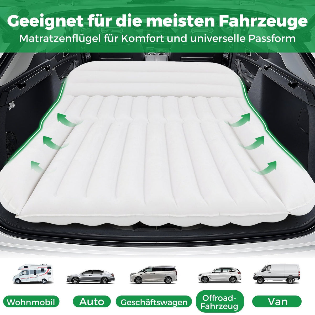 SUV Air Mattress 190x130 cm, Inflatable Bed with Pump