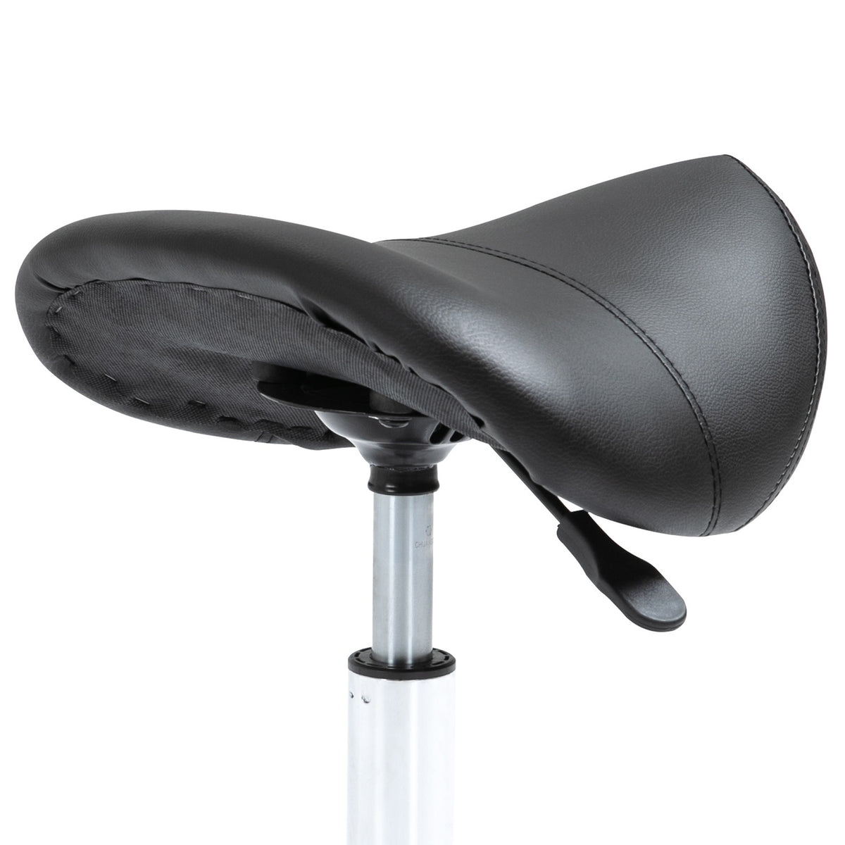 Saddle stool, work stool, swivel chair, rolling stool, cosmetic stool, padded, height-adjustable (black)