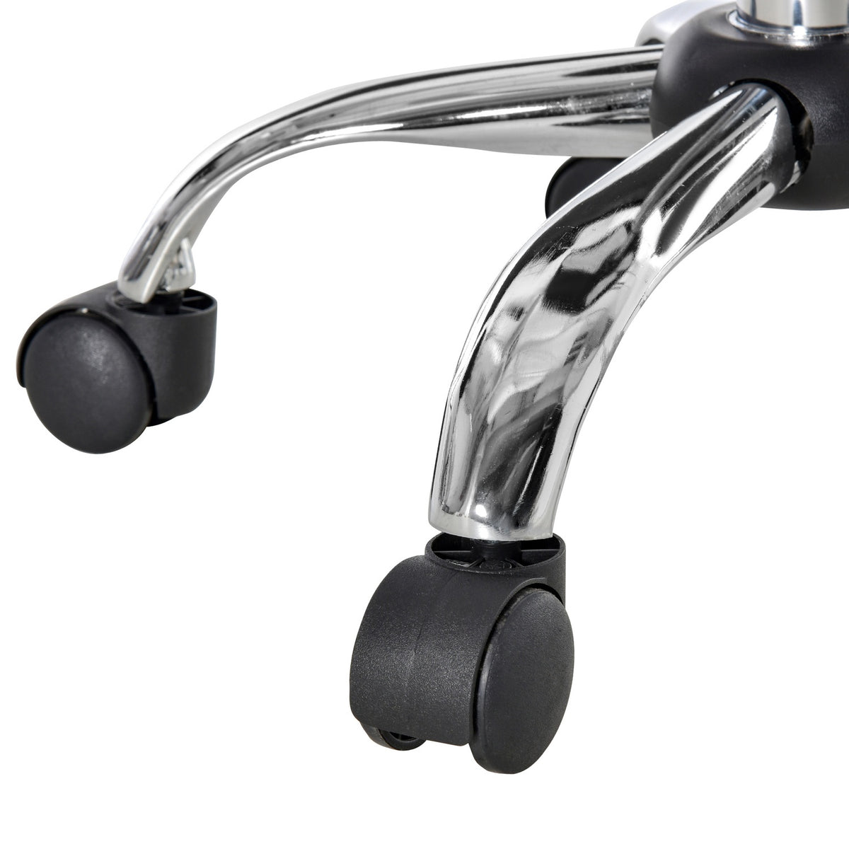 Salon chair with wheels rolling stool height adjustable, swivel, velvet touch, chrome base, gray, 35x35x49-61cm