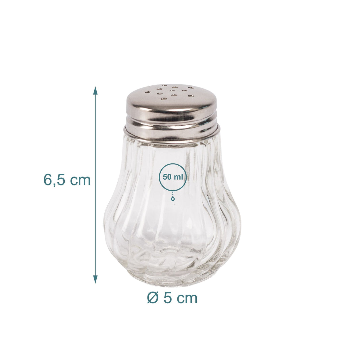 Salt & Pepper Shaker Set, 10-Piece Ribbed Glass