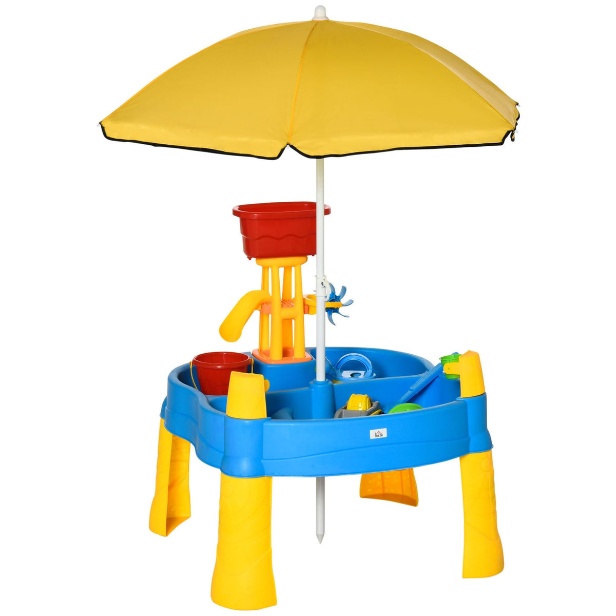 Sand And Water Play Table 2 In 1 Table Play Set 25 Piece Beach Toys With Parasol For Kids
