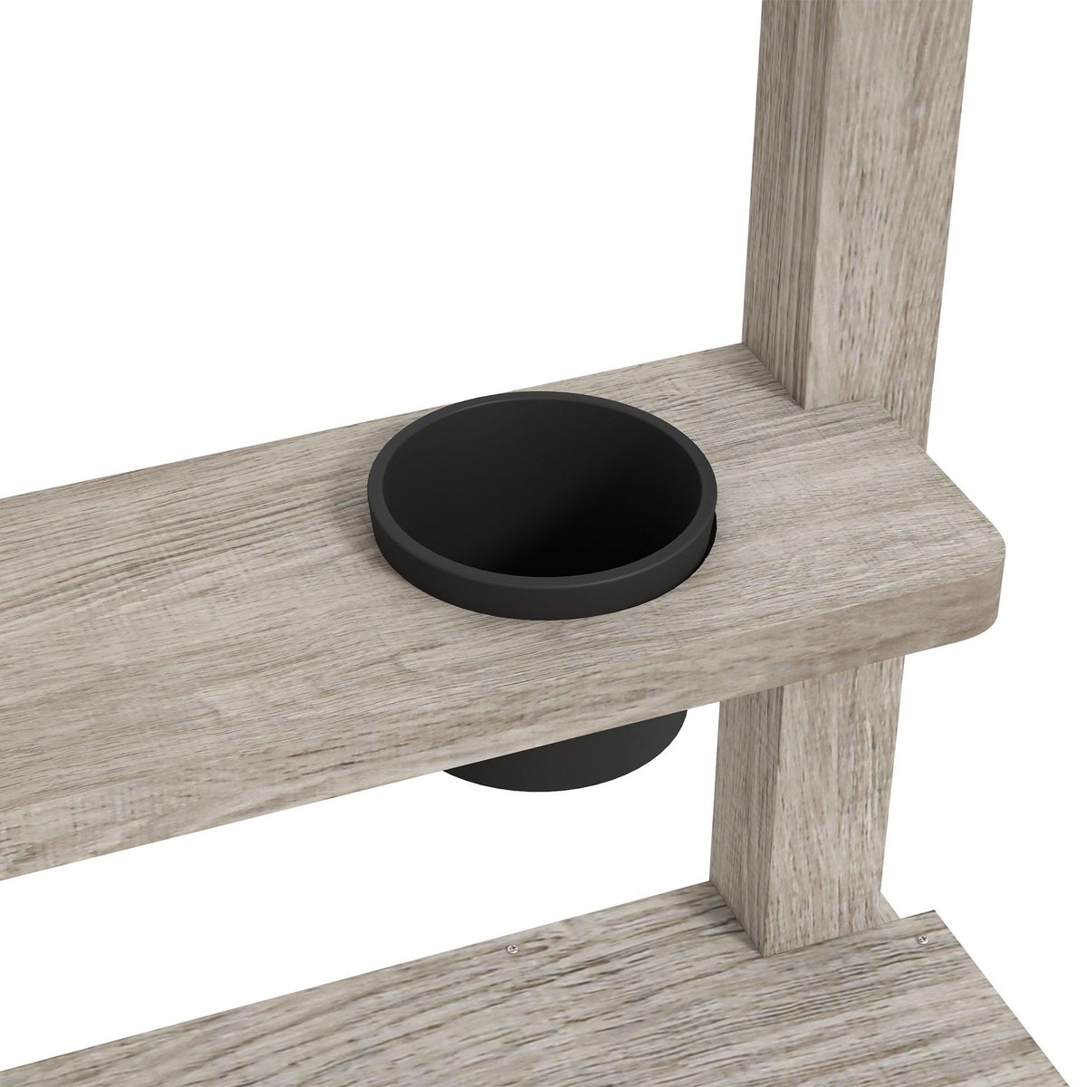 Sandbox with kitchen elements, wooden sandbox, bottomless design, for 3-7 years, garden, gray, 154x80x60cm
