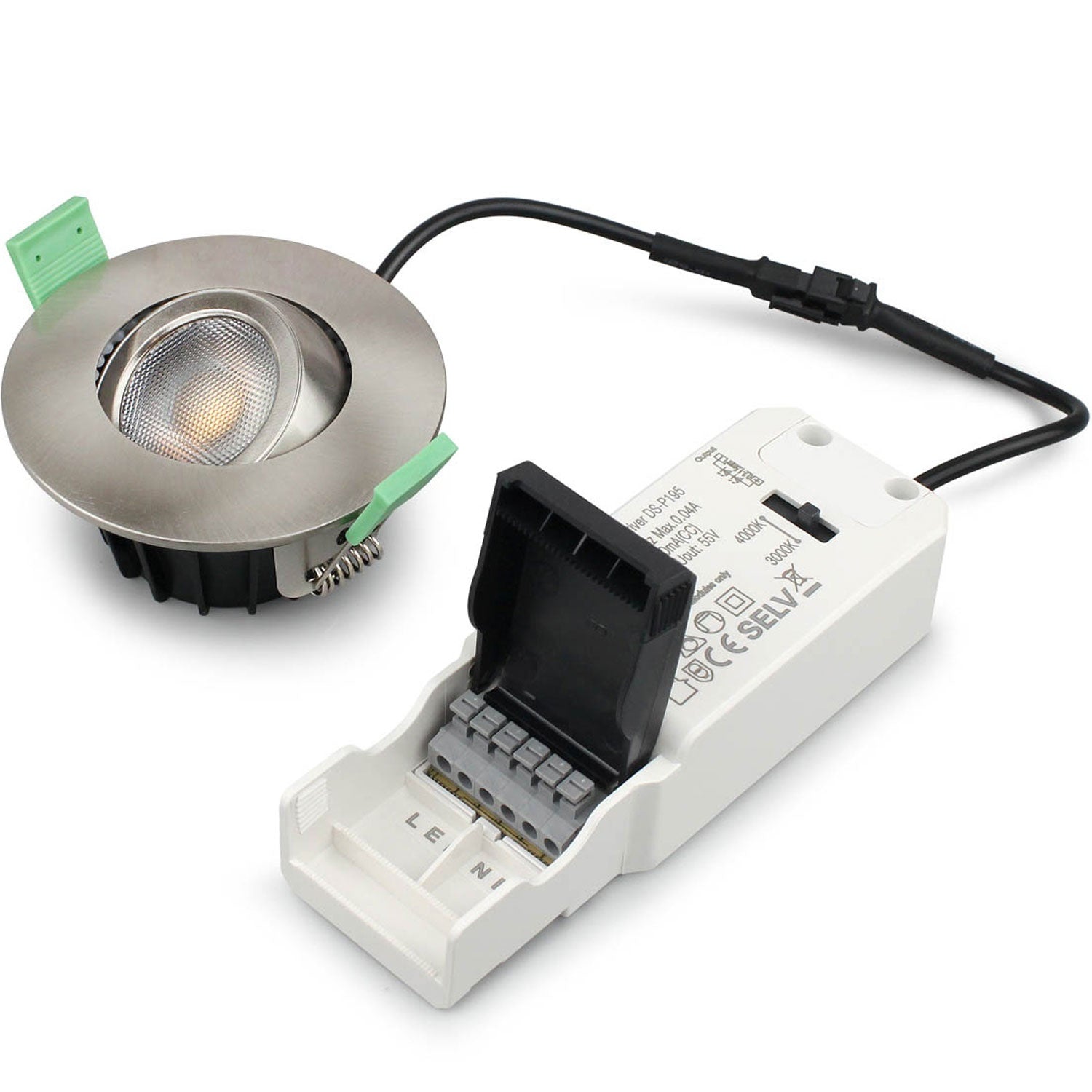 Sanna Dimmable Recessed downlight 3000K/4000K 520lm IP65 1-pack Brushed steel