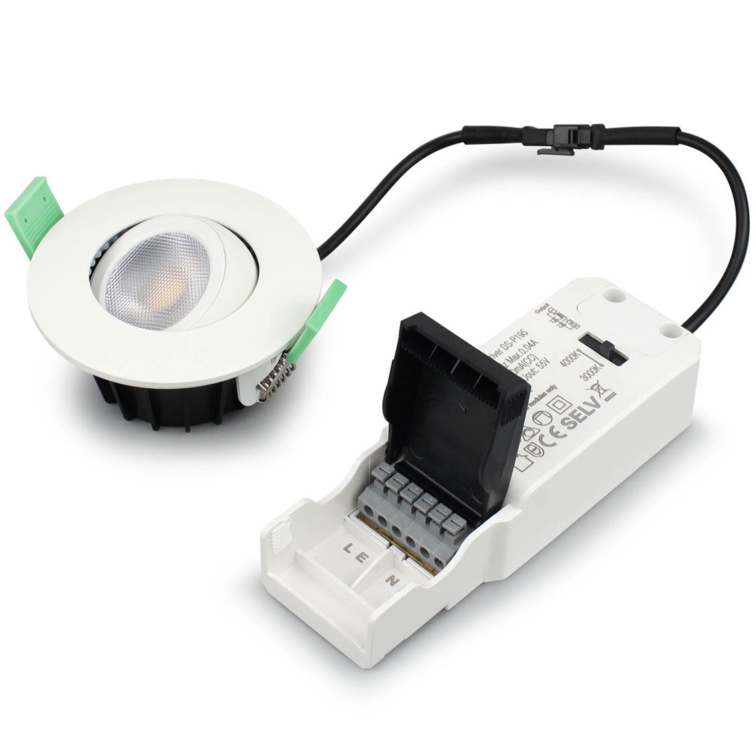 Sanna Dimmable Recessed downlight 3000K/4000K 520lm IP65 1-pack White