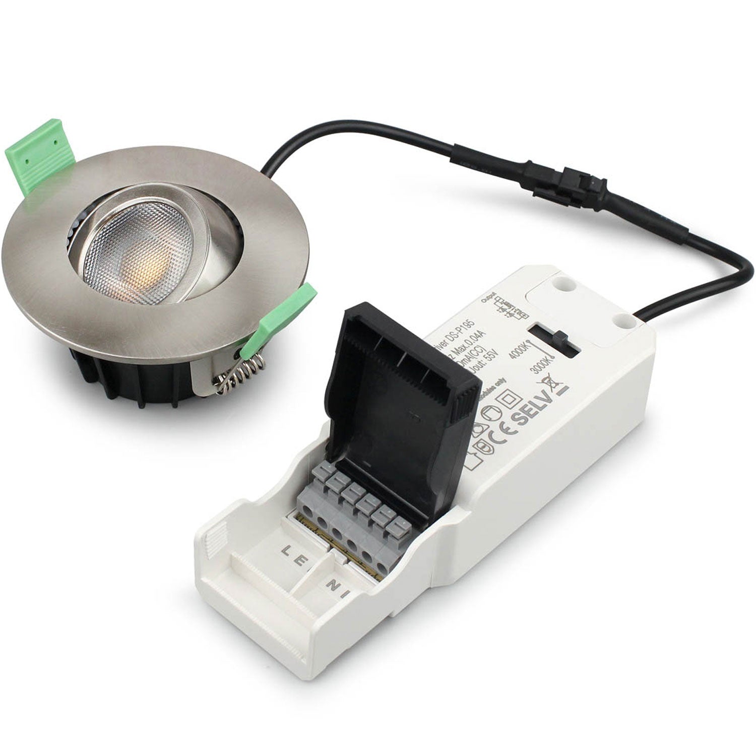 Sanna Dimmable Recessed downlight 3000K/4000K 520lm IP65 3-pack Brushed steel