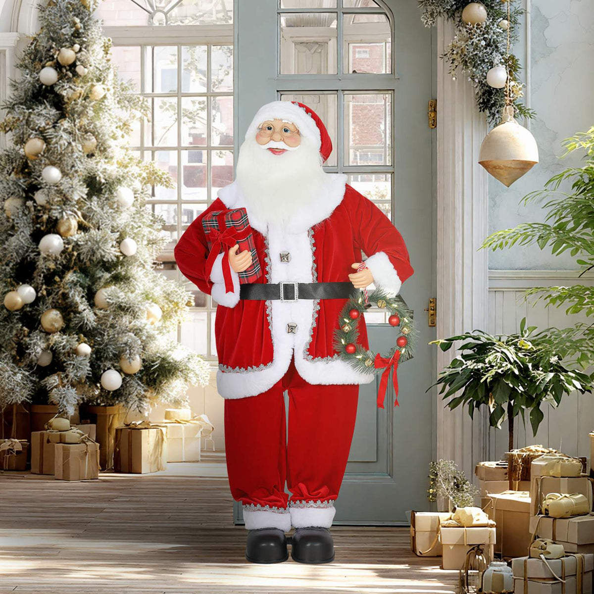 Santa Claus Christmas Decoration, 120cm, Sound-Activated