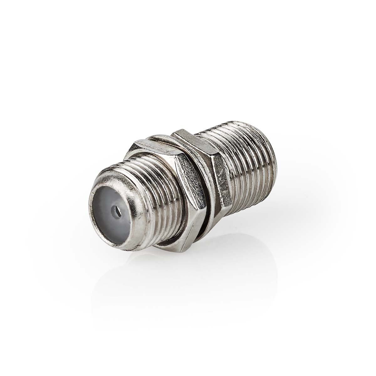 Satellite & Antenna Adapter | F Female | F Female | Nickel Plated | 75 Ohm | Straight | Metal | Silver | 10 pieces. | Envelope