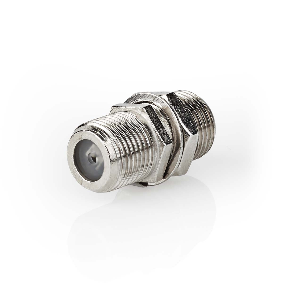 Satellite & Antenna Adapter | F Female | F Female | Nickel Plated | 75 Ohm | Straight | Metal | Silver | 10 pieces. | Envelope