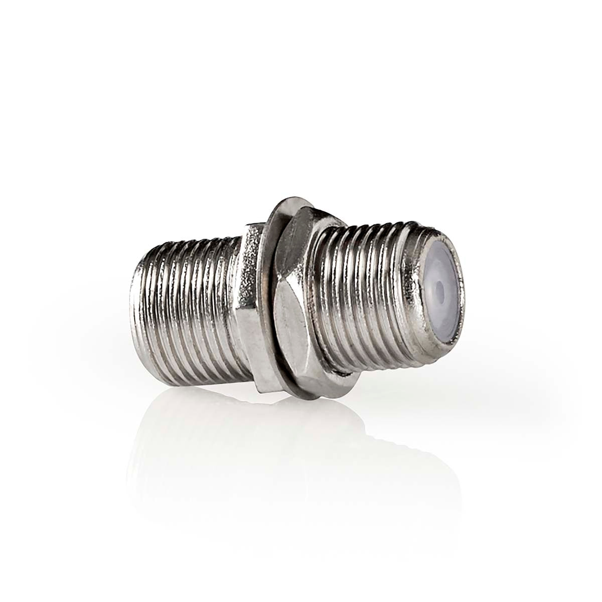 Satellite & Antenna Adapter | F Female | F Female | Nickel Plated | 75 Ohm | Straight | Metal | Silver | 1 pc. | Box