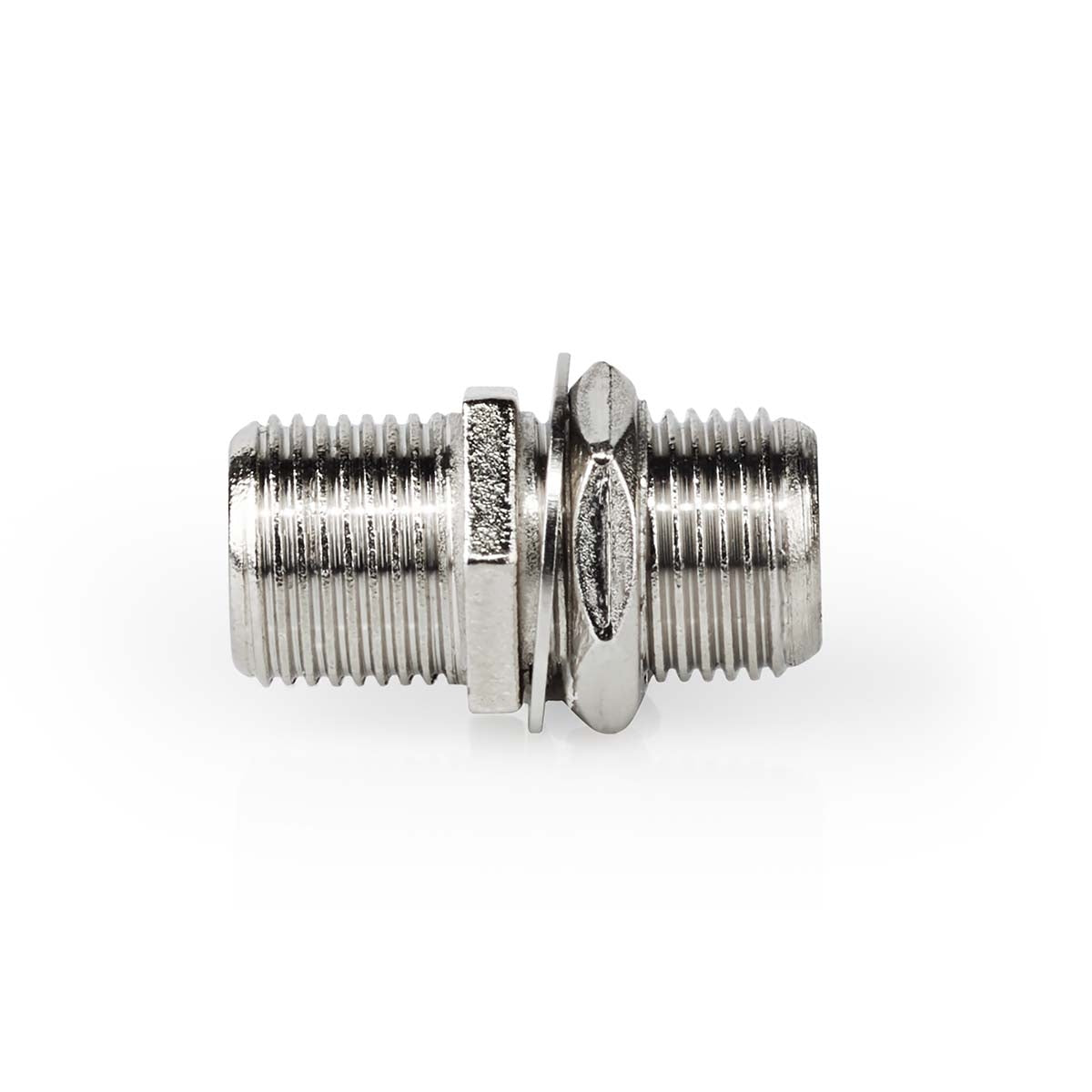 Satellite & Antenna Adapter | F Female | F Female | Nickel Plated | 75 Ohm | Straight | Metal | Silver | 1 pc. | Box