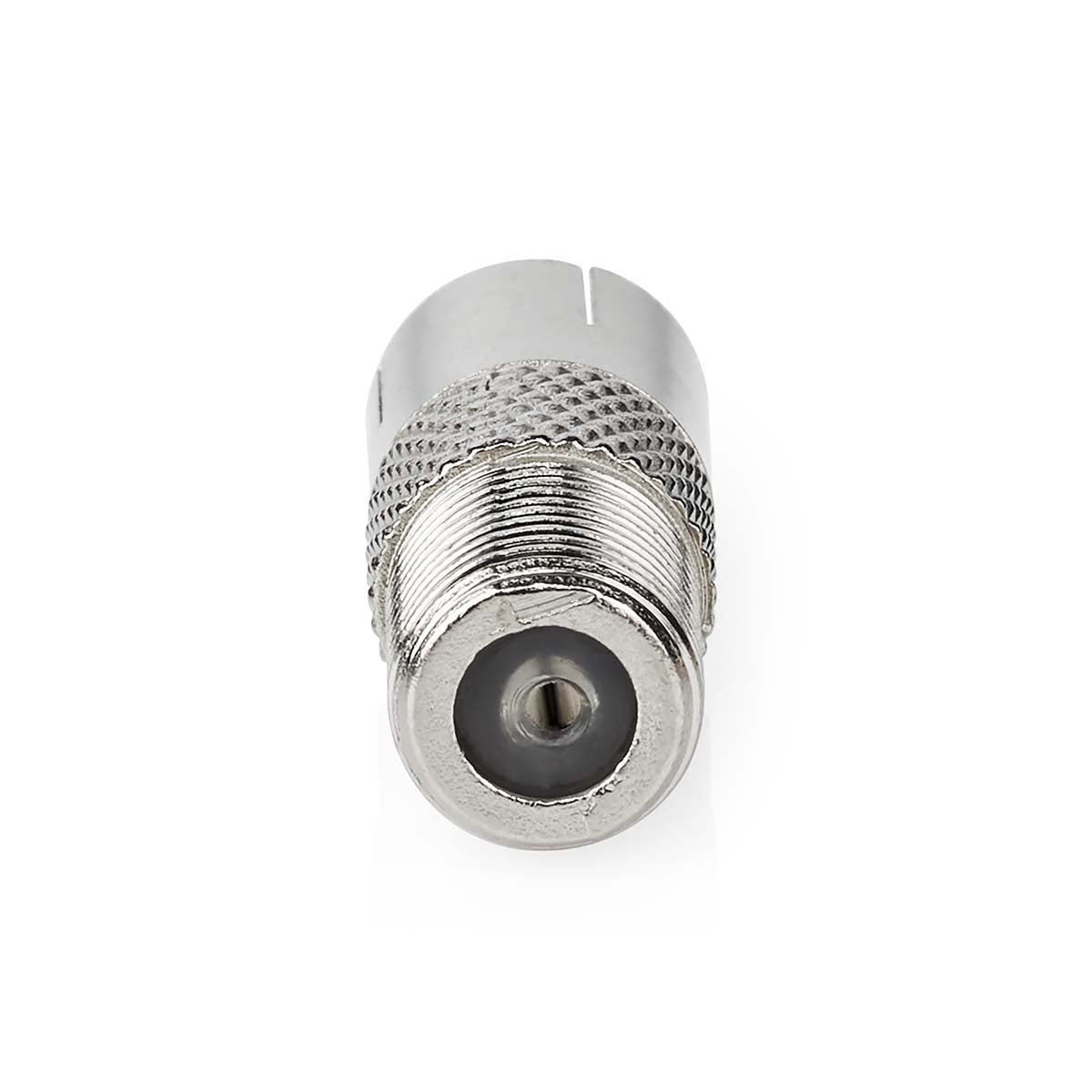 Satellite & Antenna Adapter | F Female | IEC (Coax) Female | Nickel Plated | 75 Ohm | Straight | Metal | Silver | 10 pieces. | Envelope