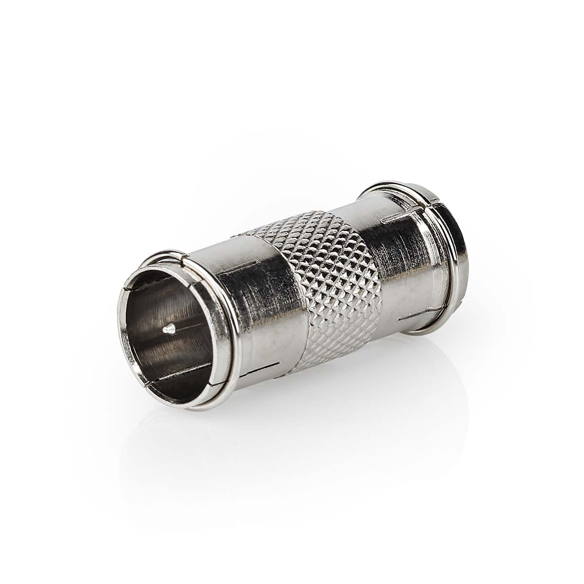 Satellite & Antenna Adapter | F Male Quick | F Male Quick | Nickel Plated | 75 Ohm | Straight | Metal | Silver | 10 pieces. | Envelope
