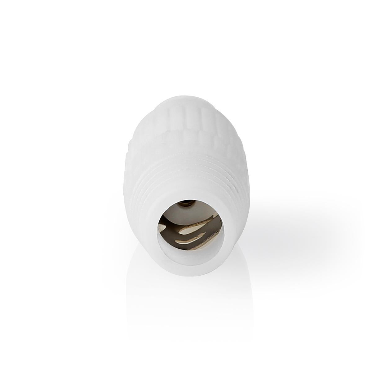 Satellite & Antenna Adapter | IEC (Coax) Female | IEC (Coax) Female | Nickel Plated | 75 Ohm | Straight | Plastic | White | 1 pc. | Window Box with Euro Lock