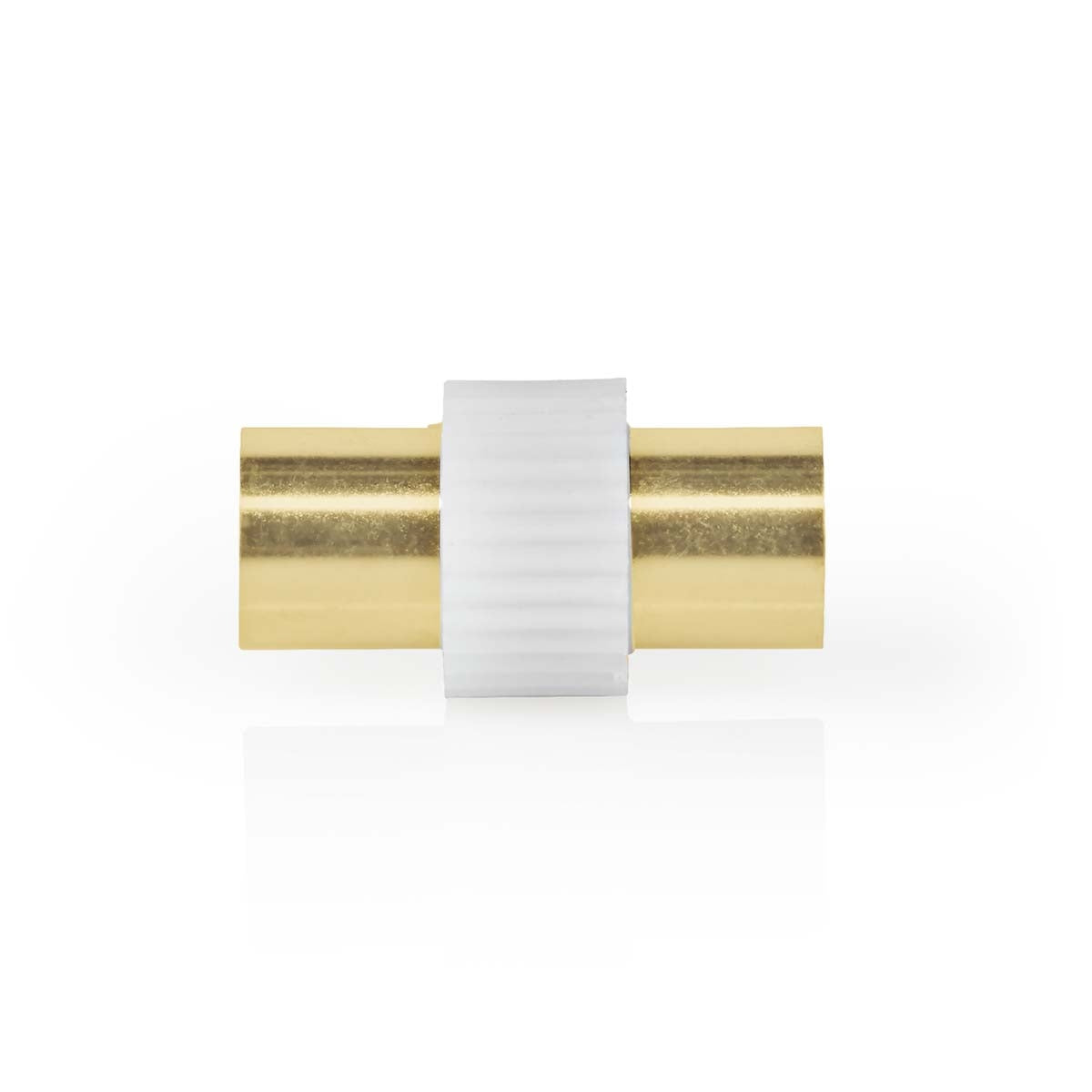 Satellite & Antenna Adapter | IEC (Coax) Male | IEC (Coax) Male | Gold Plated | 75 Ohm | Straight | Metal / Plastic | White | 1 pc. | Box