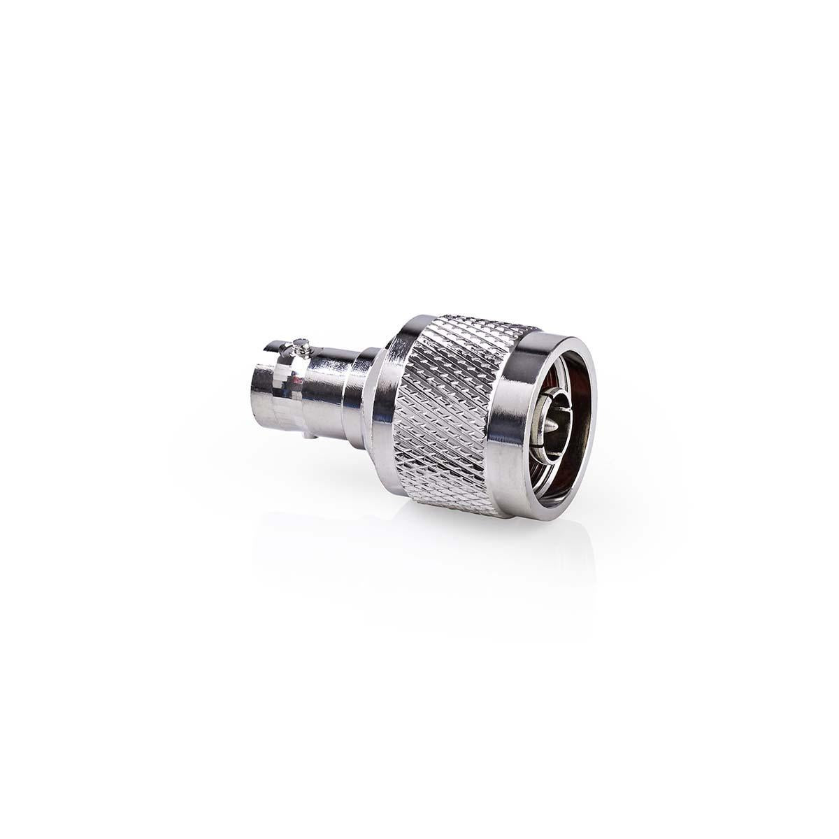 Satellite & Antenna Adapter | N Male | BNC Female | Nickel Plated | 50 Ohm | Straight | Metal | Silver | 10 pieces. | Envelope