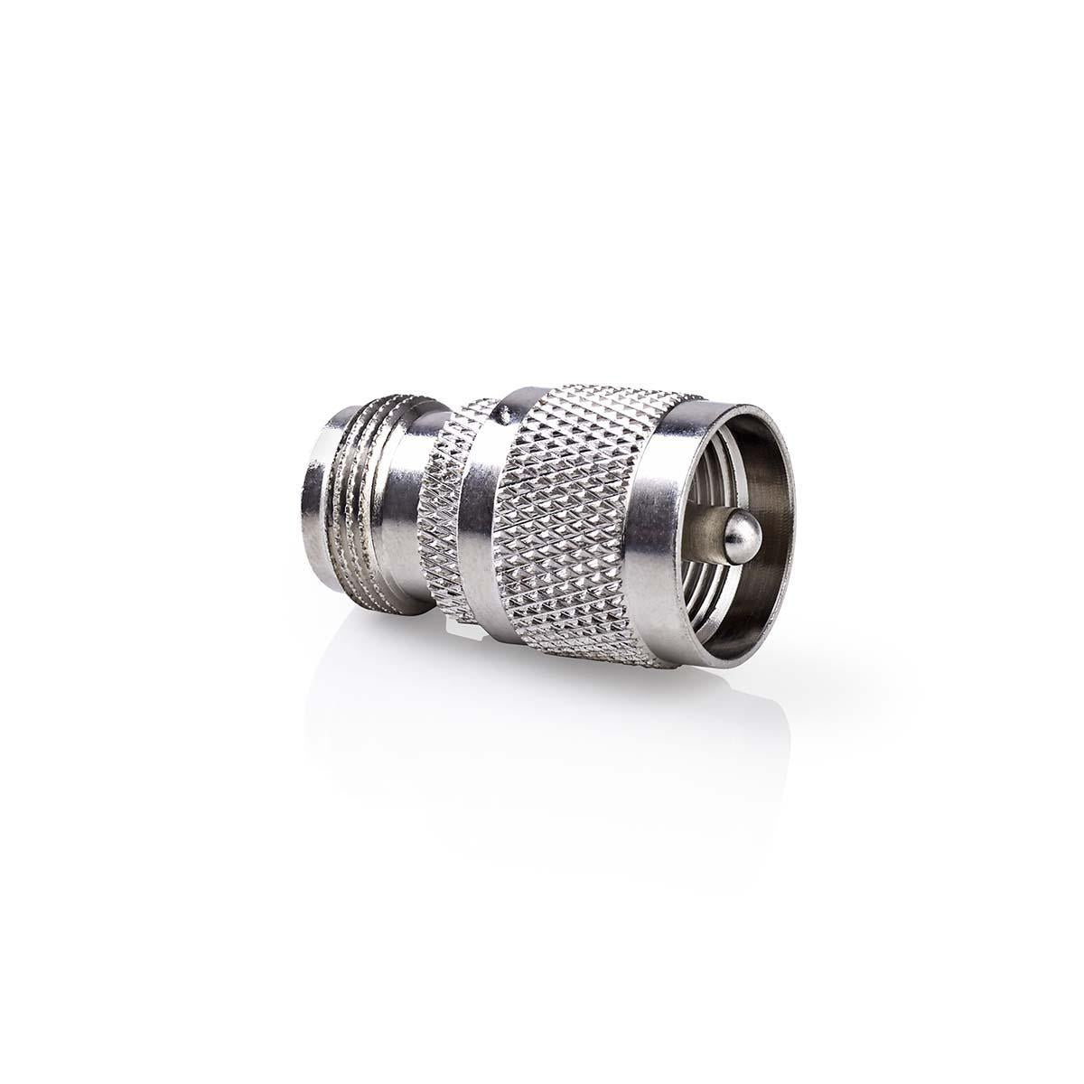 Satellite & Antenna Adapter | PL259 Male | N Female | Nickel Plated | 75 Ohm | Straight | Metal | Silver | 10 pieces. | Envelope