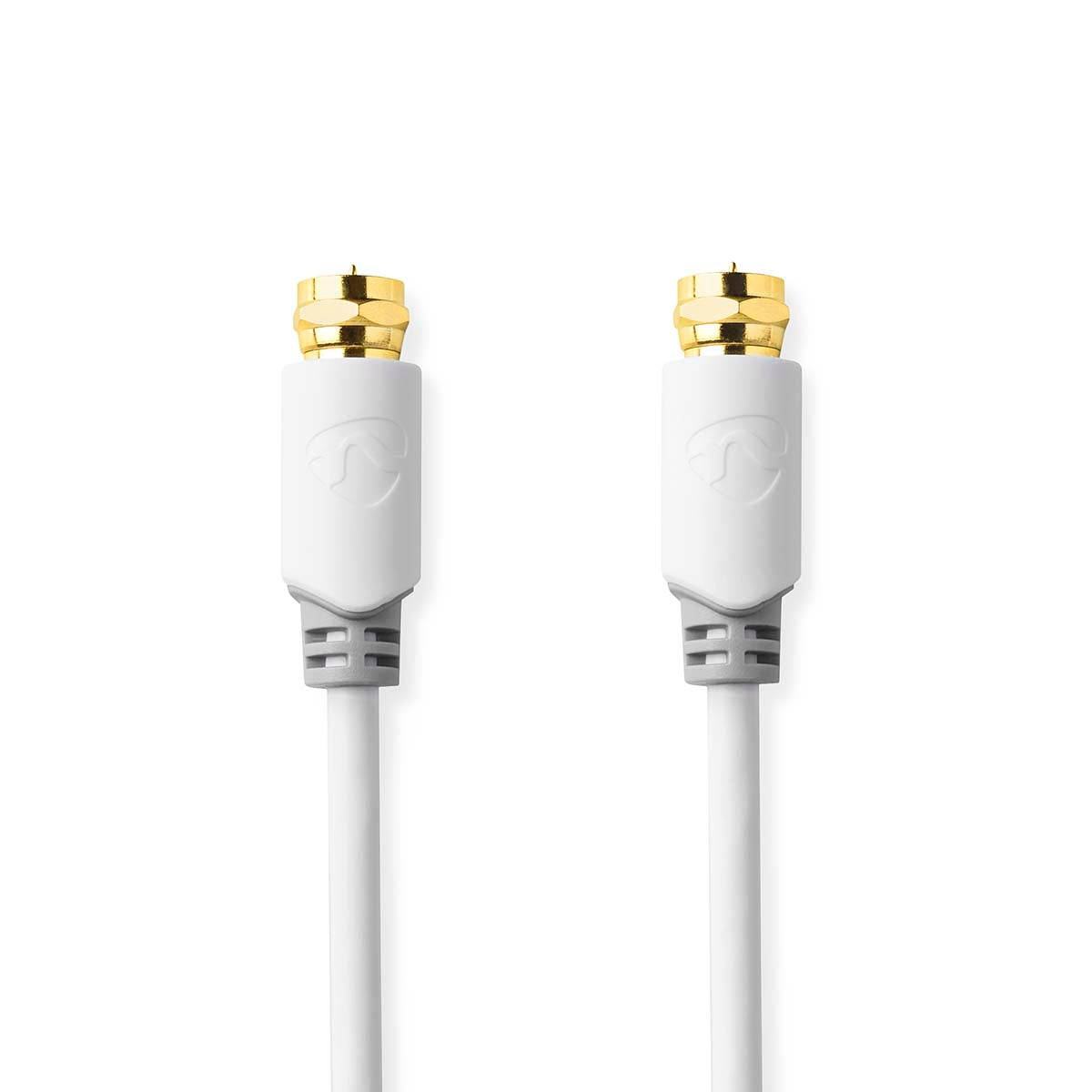 Satellite & Antenna cable | F Male | F Male | Gold Plated | 75 Ohm | Single shell protection | 5.00 m | Round | PVC | White | Cardboard box with window