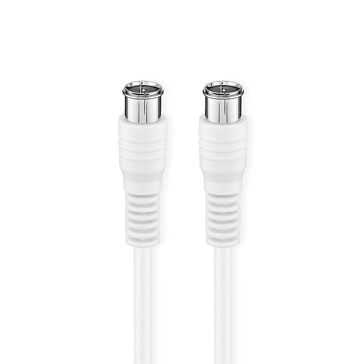 Satellite & Antenna cable | F Male | F Male | Nickel Plated | 75 Ohm | Double Shielded | 1.00 m | Round | PVC | White | Box