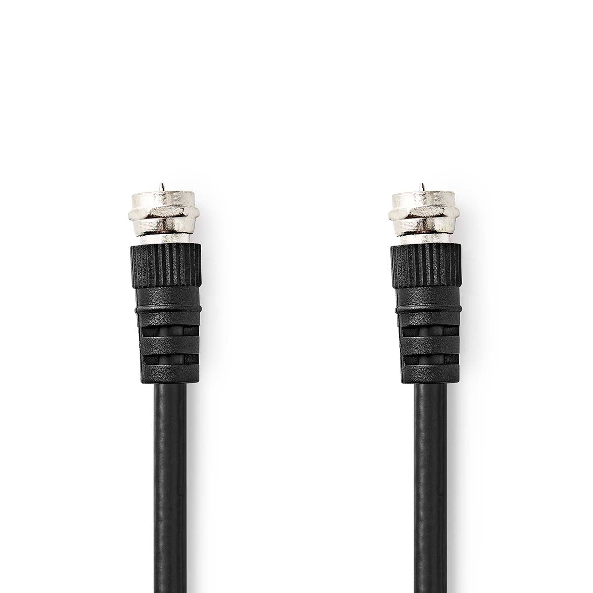 Satellite & Antenna cable | F Male | F Male | Nickel Plated | 75 Ohm | Double Shielded | 1.50 m | Round | PVC | Black | Label