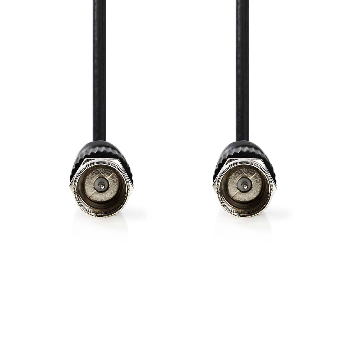 Satellite & Antenna cable | F Male | F Male | Nickel Plated | 75 Ohm | Double Shielded | 1.50 m | Round | PVC | Black | Label