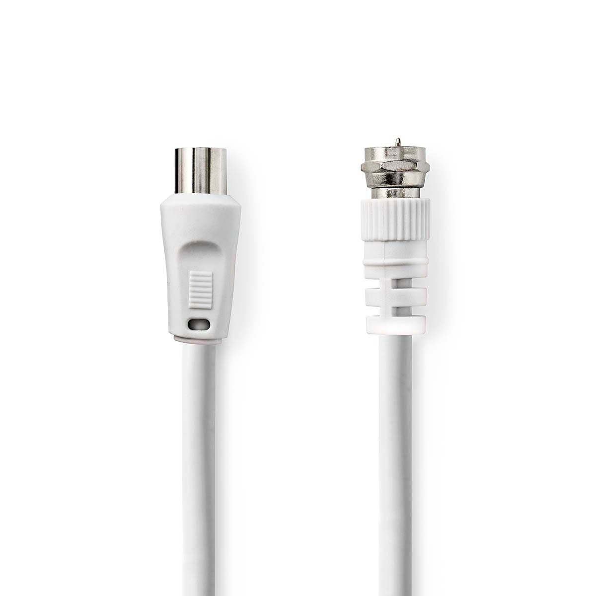 Satellite & Antenna cable | F Male | IEC (Coax) Male | Nickel Plated | 75 Ohm | Double Shielded | 1.50 m | Round | PVC | White | Label
