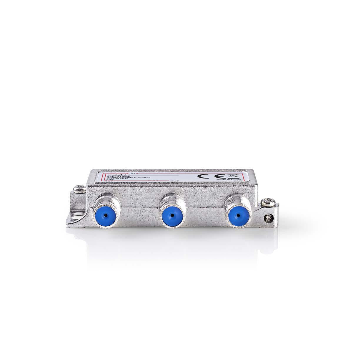 Satellite Splitter | 5 - 2400 MHz | 10.5 dB| Number of inputs: 1 | Number of outputs: 3 | Impedance: 75 Ohm | Zinc | Silver