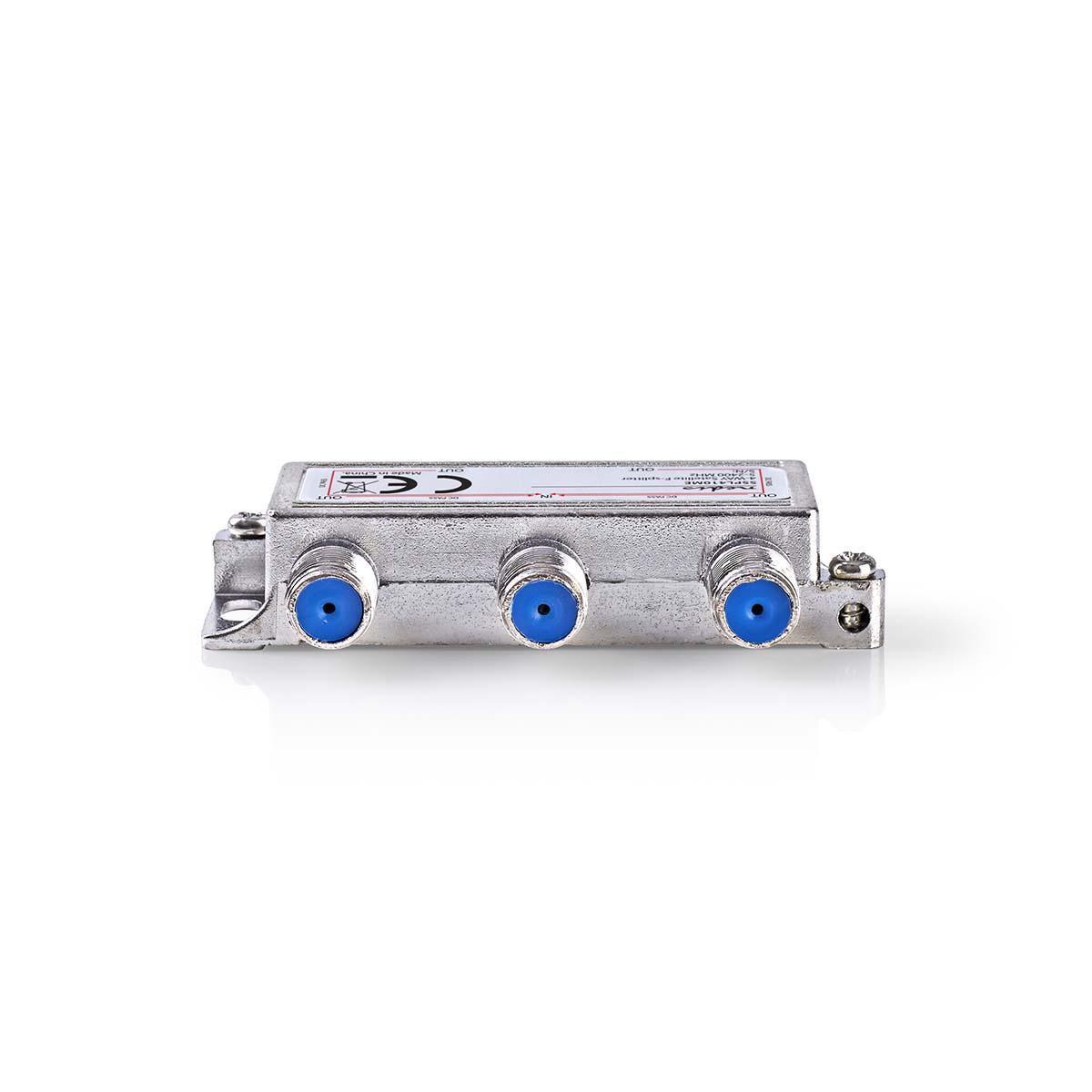 Satellite Splitter | 5 - 2400 MHz | 11.5 dB| Number of inputs: 1 | Number of outputs: 4 | Impedance: 75 Ohm | Zinc | Silver
