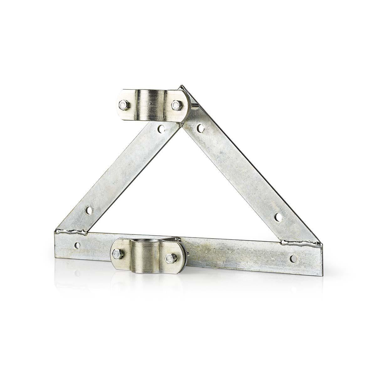 Satellite wall mount | Distance to wall: 90 mm | Diameter clamp: 32-42 mm | Steel | Silver