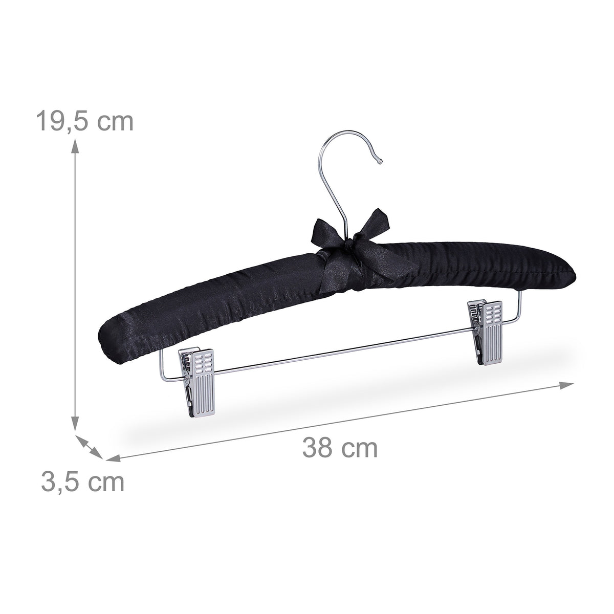 Satin hanger with clips