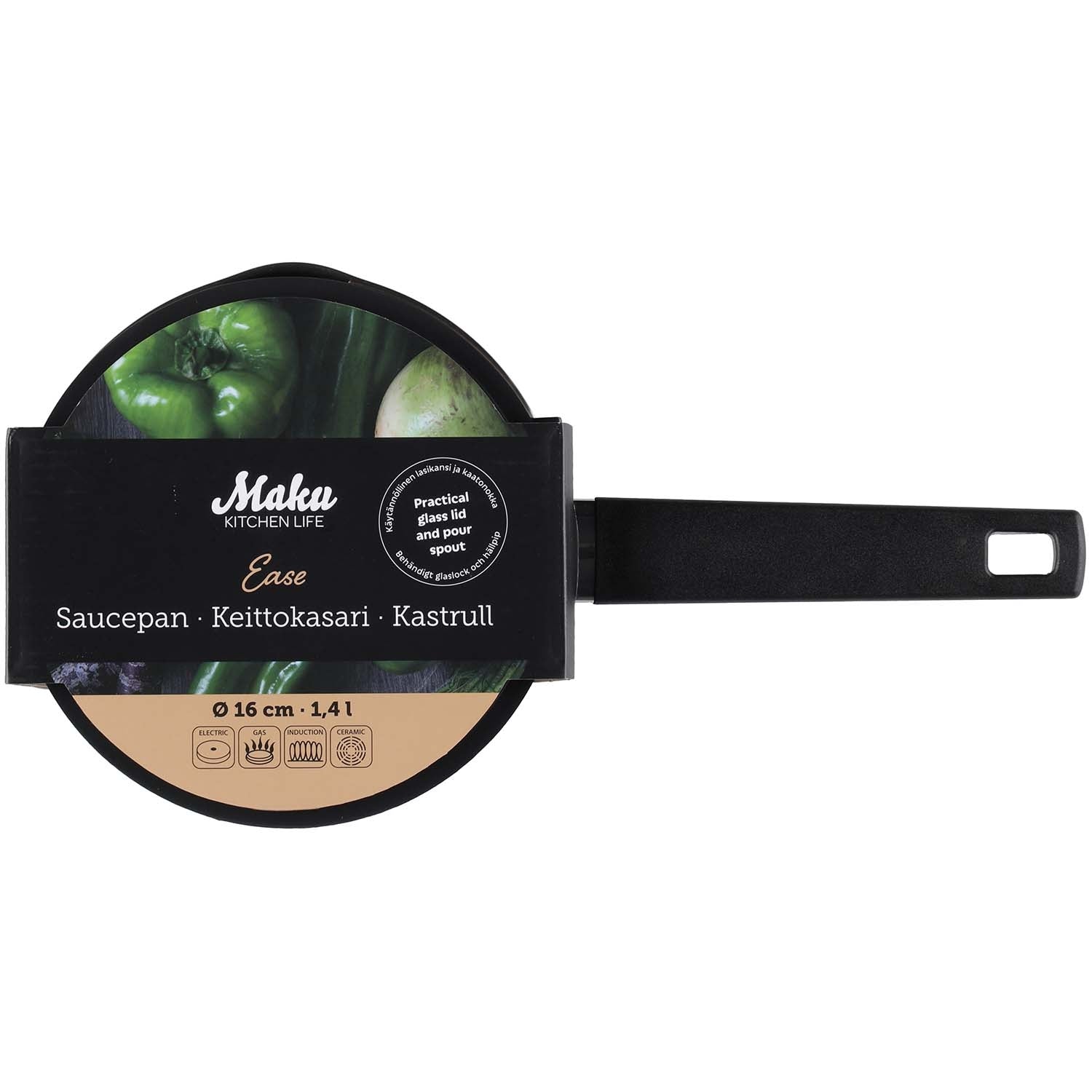 Saucepan with Lid, 16 cm, 1.4 L Capacity