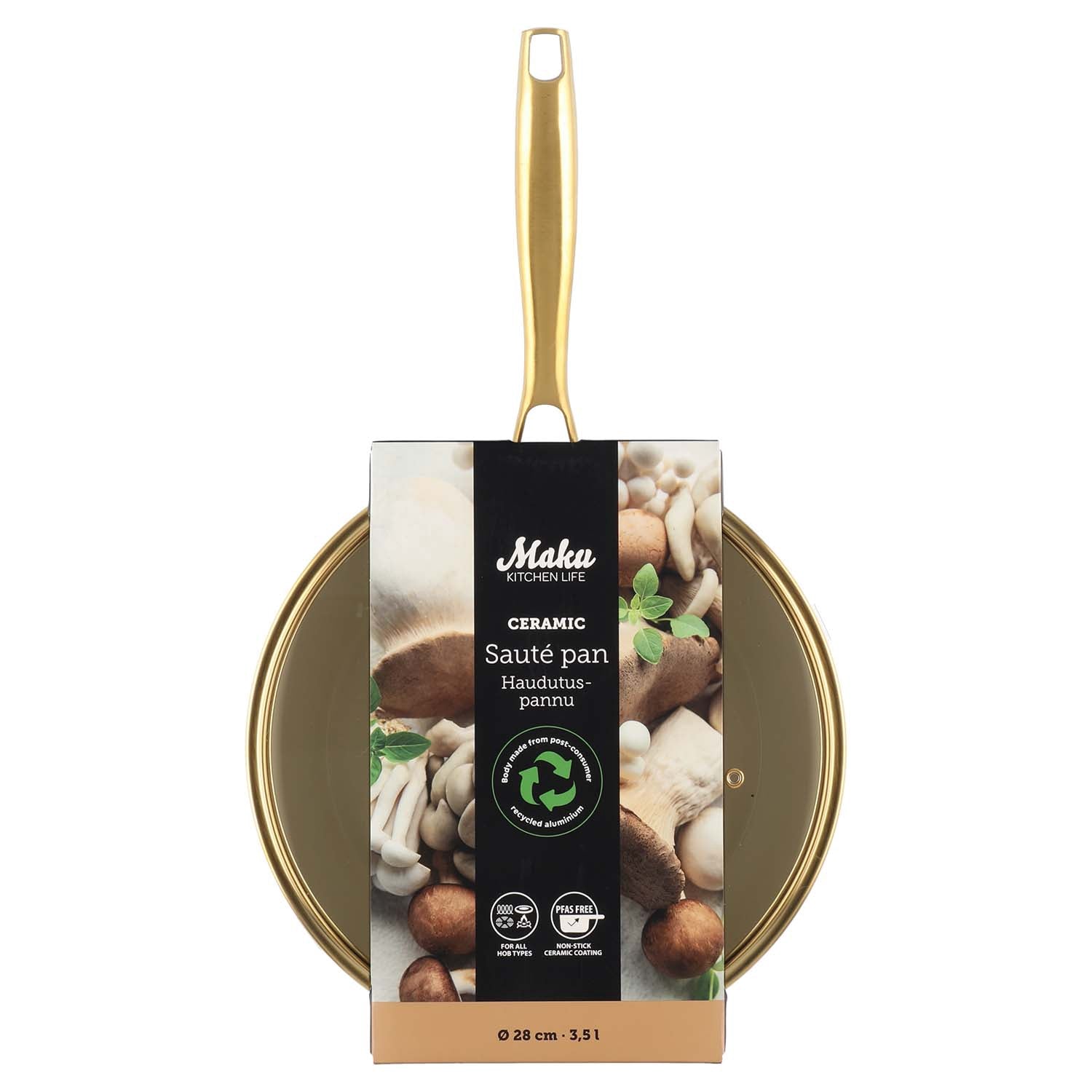 Sauté Pan 28 cm, 3.5 L, Ceramic Coating, Beige