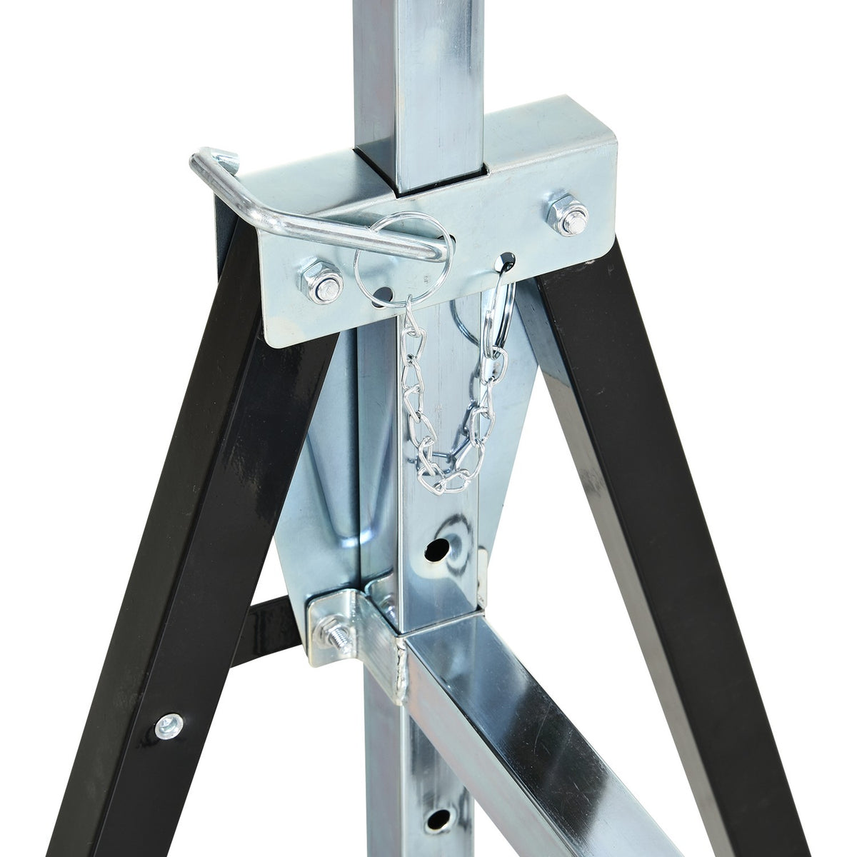 Sawhorse Height-Adjustable, Foldable, Metal, Black, 68X56X80-130Cm, Load Capacity Up To 200Kg