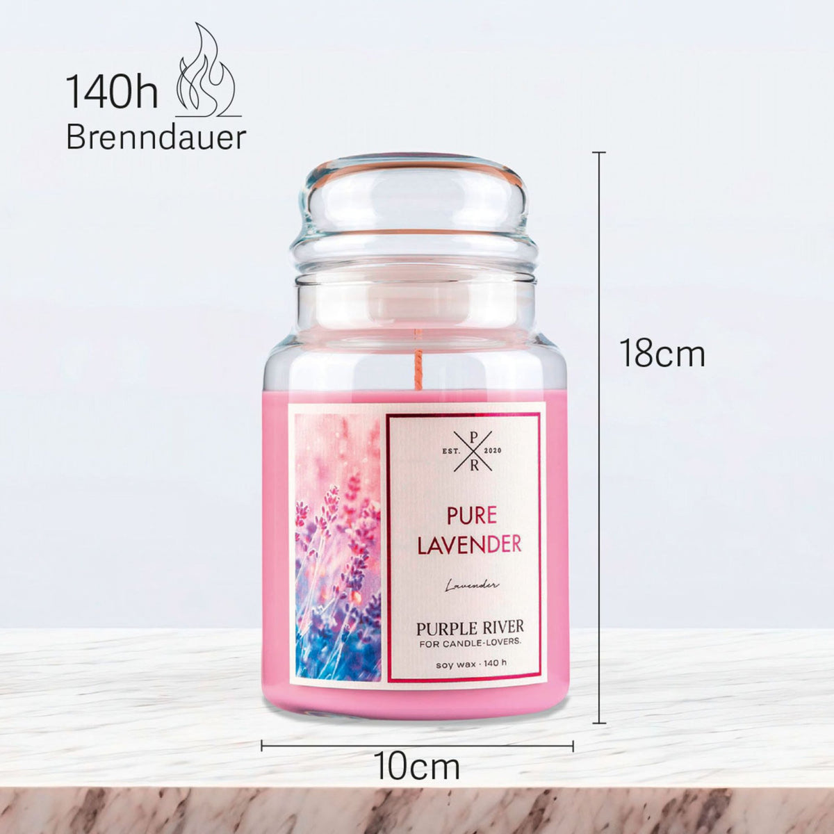 Scented Soy Candle – 140-Hour Burn Time