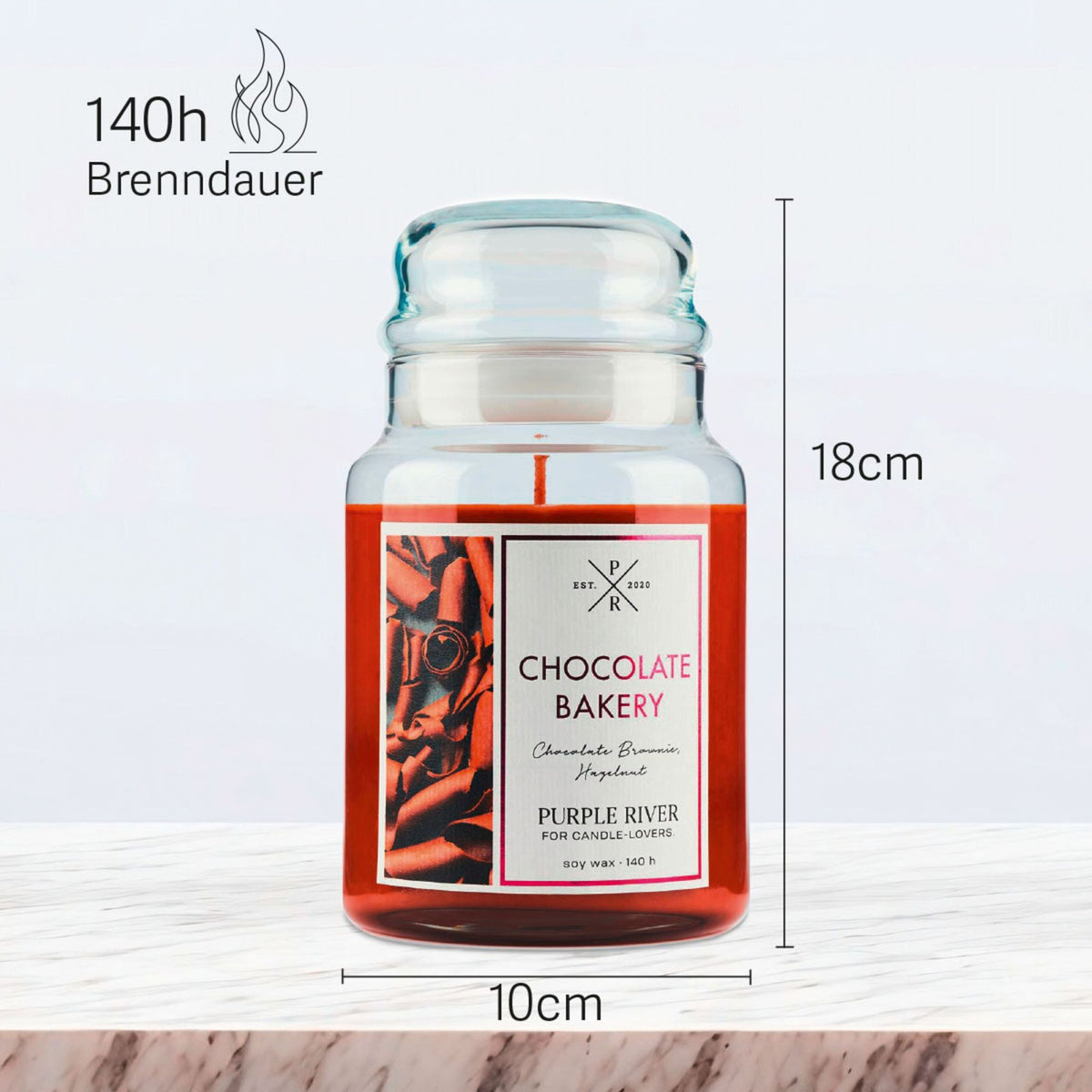 Scented Soy Candle – 140-Hour Burn Time, Natural Wax