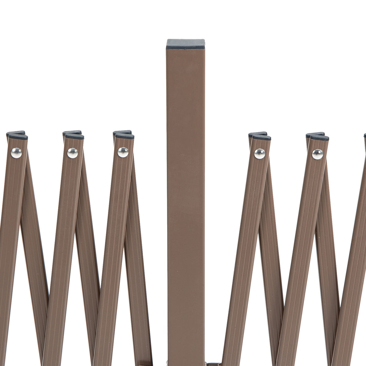 Scissor Gate Barrier Extendable 52-405Cm Garden Aluminum Brown H103.5Cm
