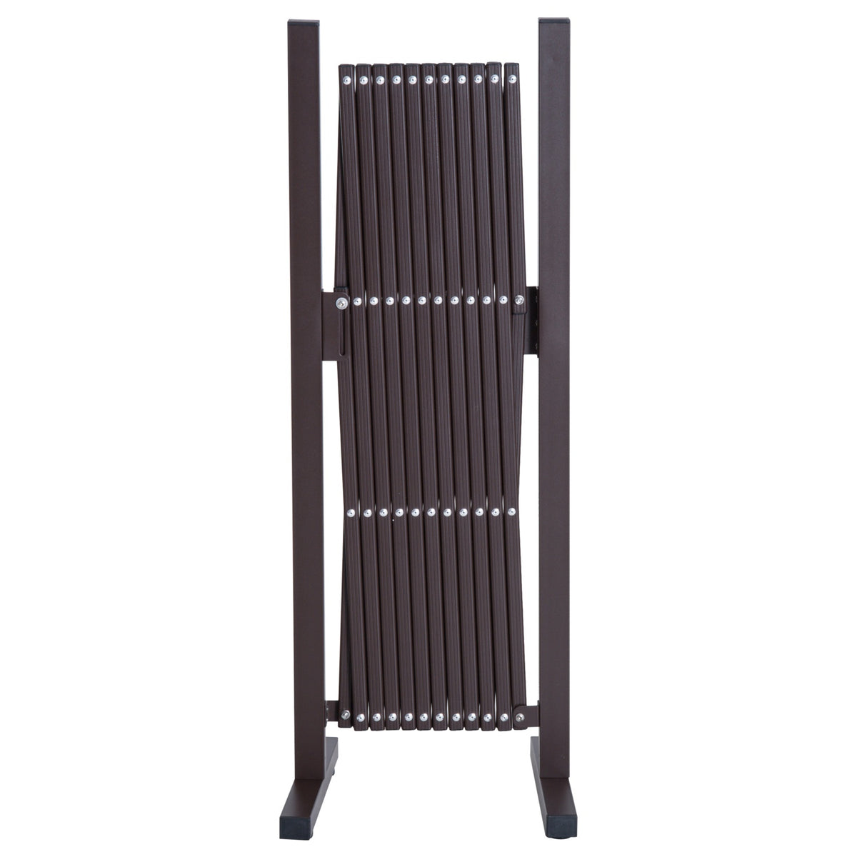 Scissor Gate, Extendable Barrier, 35-300 Cm, Ideal For Garden, Aluminium, Brown, H103.5 Cm