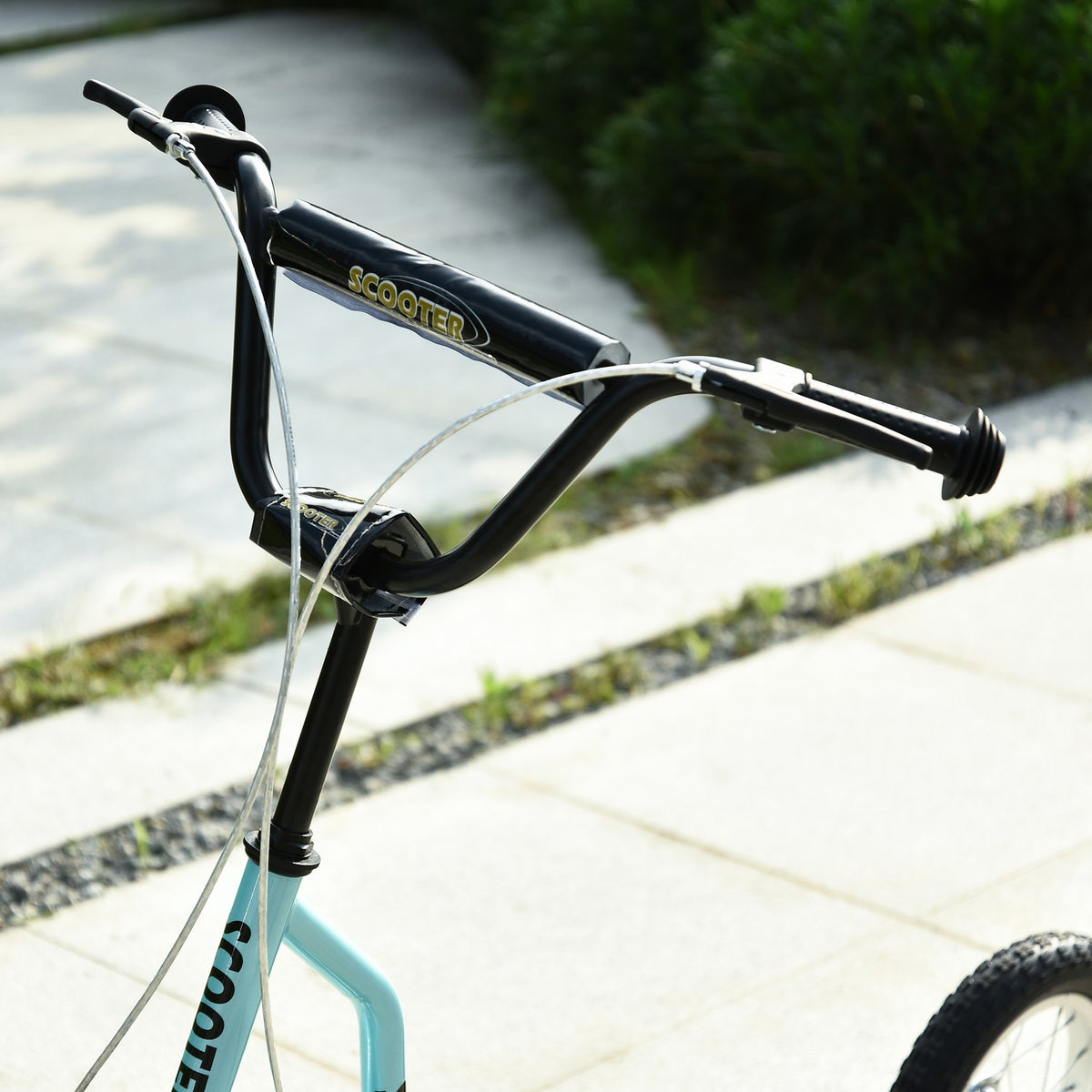 Scooter Children'S Scooter From 5 Years, Kickboard With Pneumatic Tires 16/12 Inches, Blue, 135 X 58 X 88-94 Cm