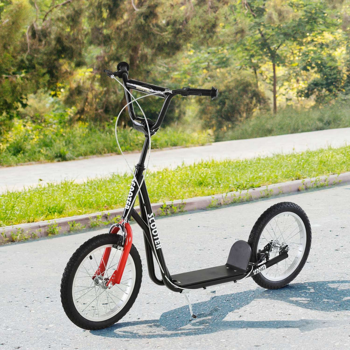 Scooter For Children Aged 5 And Over, Kick Scooter With Pneumatic Tires And Handbrake, City Scooter, Stable And Safe, Blue